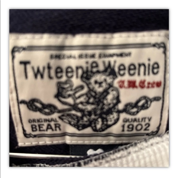 TEENIE WEENIE Twteenie  Sz L  Sweatshirt Cream Sleeves Teddy Bear Embroidered - Picture 4 of 8